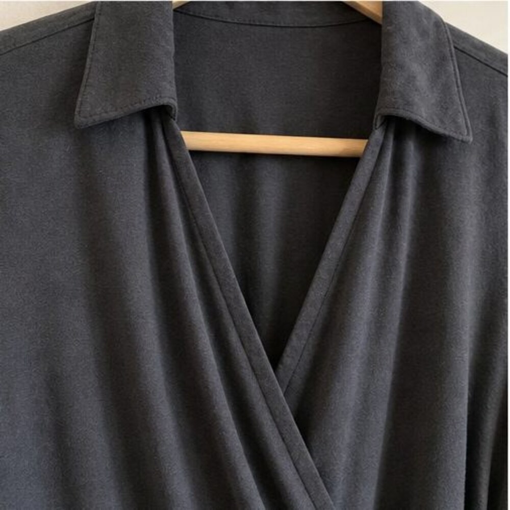 Charcoal Ruffle Blouse - Picture 4 of 6